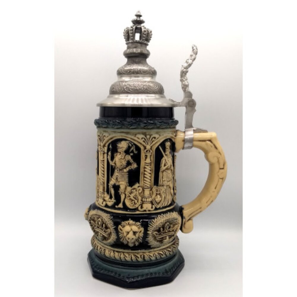 Emperors Charles Philip and Ferdinand Lidded Beer Stein - Thewalt